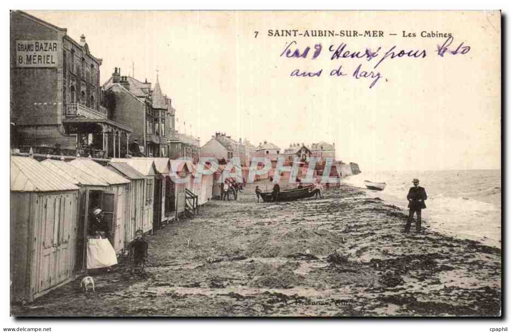 CPA Saint Aubin sur mer Les cabines