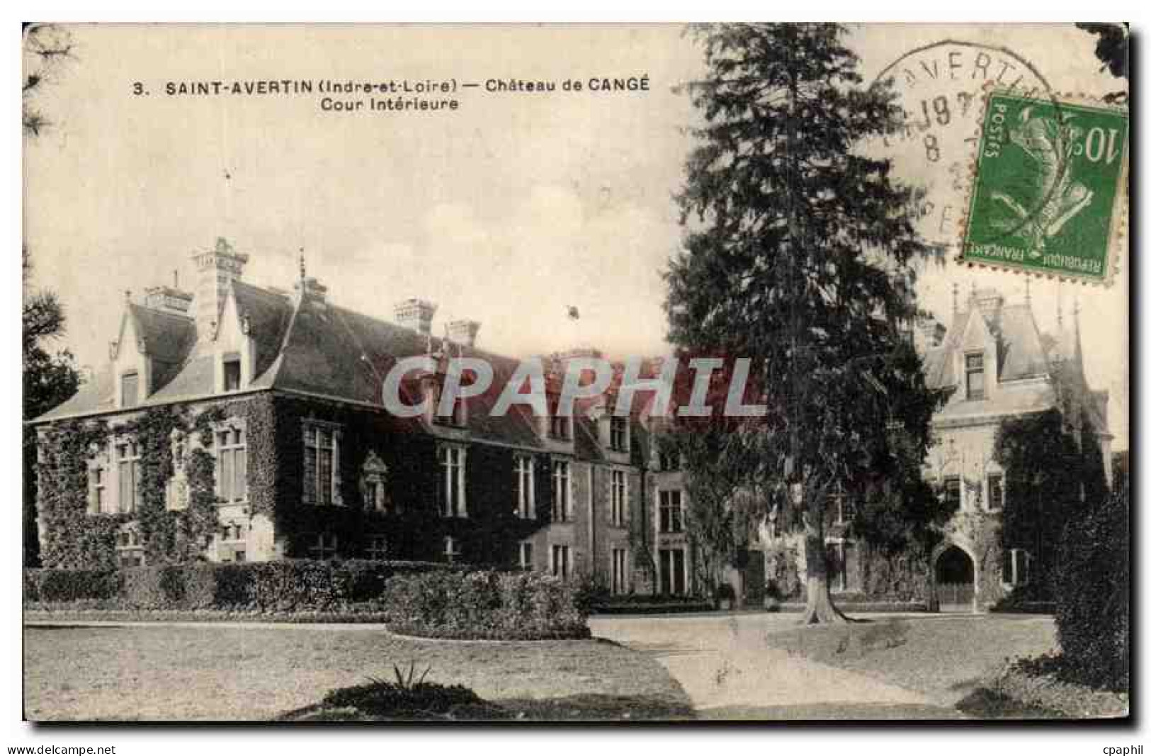 CPA Saint Avertin Chateau de Cange Cour Interieure