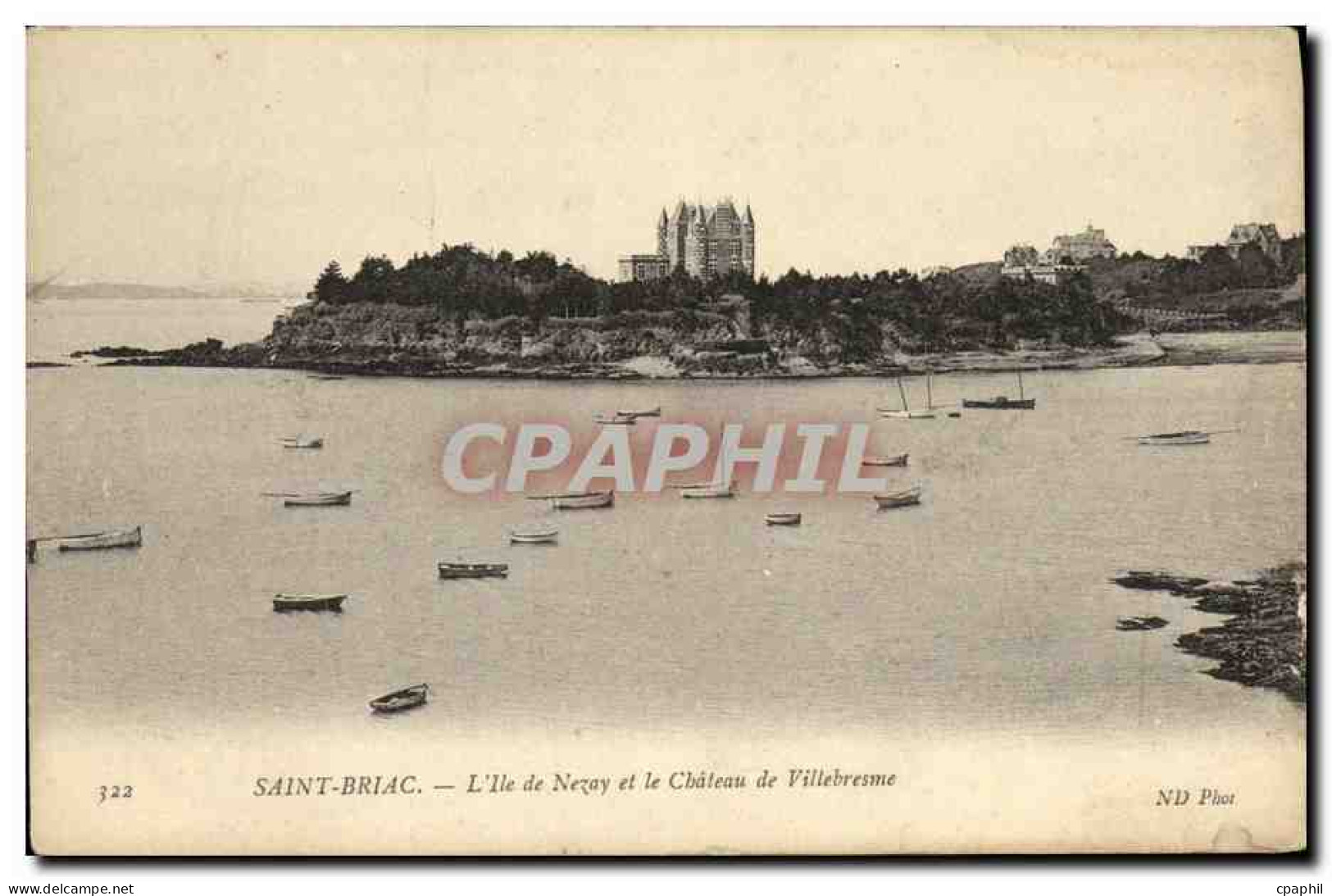 CPA Saint Briac L Ile de Nezay et le Chateau de Villebresme
