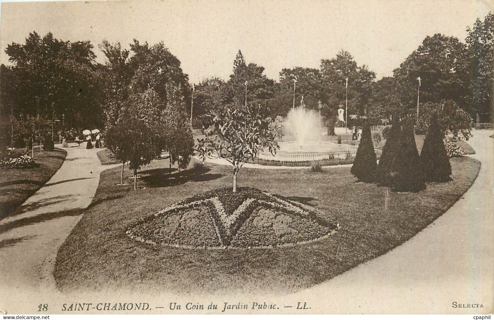 CPA Saint Chamond Un Coin du Jardin Public