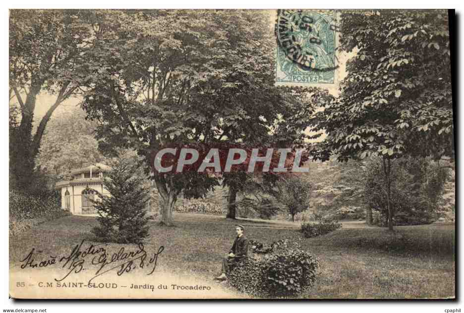 CPA Saint Cloud Jardin du Trocadero