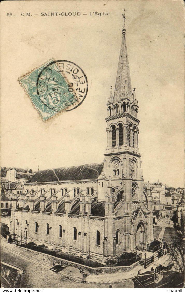 CPA Saint Cloud L Eglise