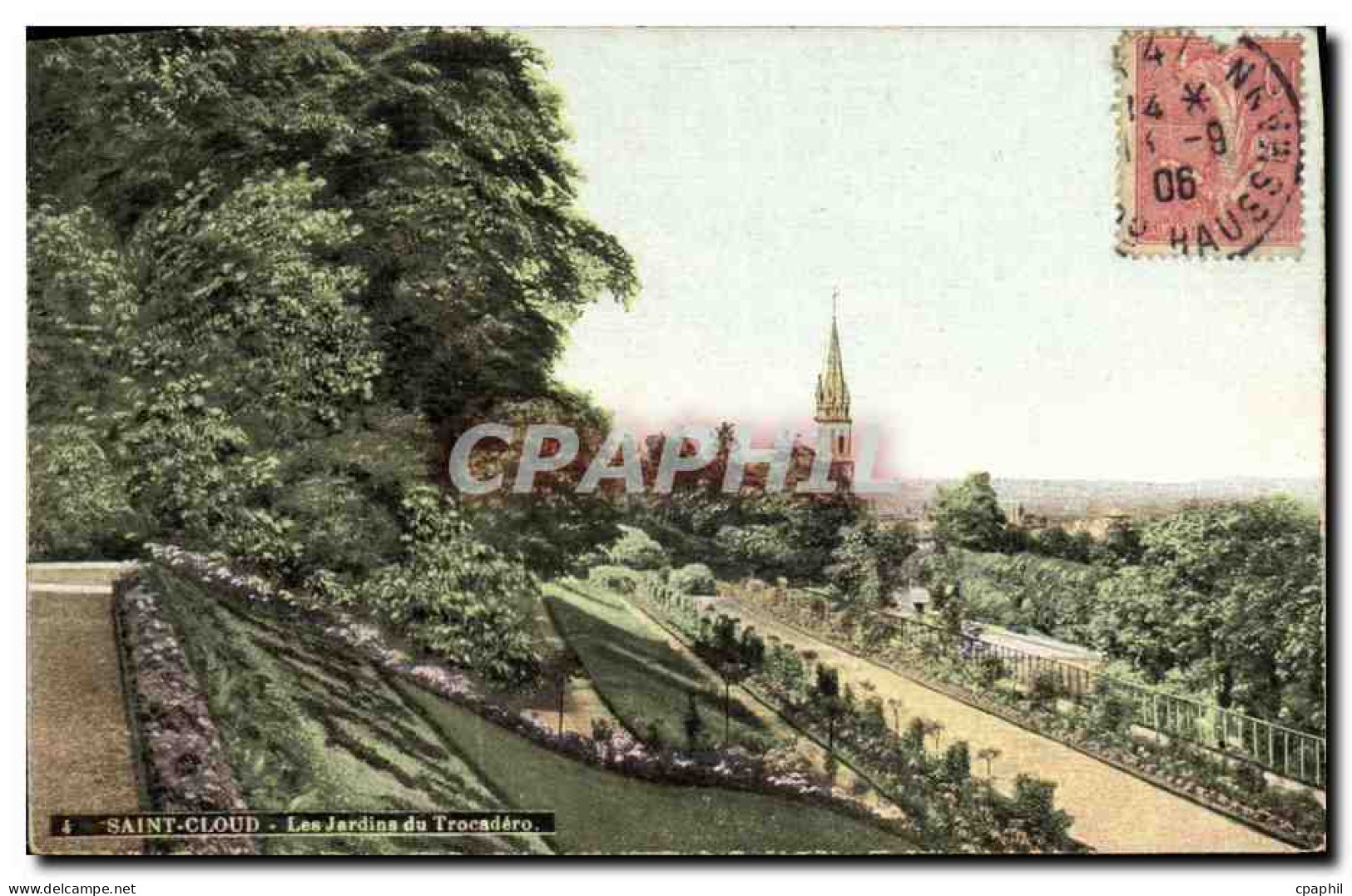 CPA Saint Cloud Les jardins du Trocadero