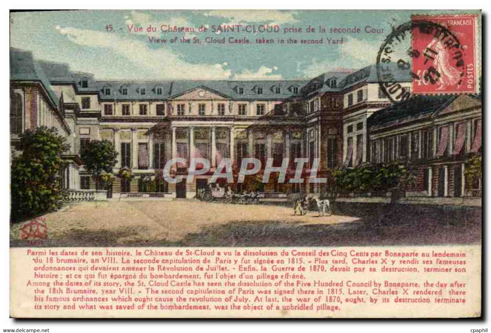 CPA Saint Cloud Vue Du Chateau de Saint Cloud prise de la Seconde Cour