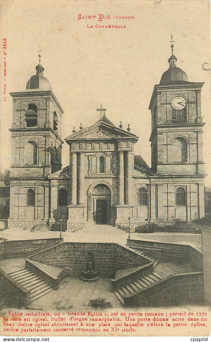 CPA Saint Die Vosges La Cathedrale