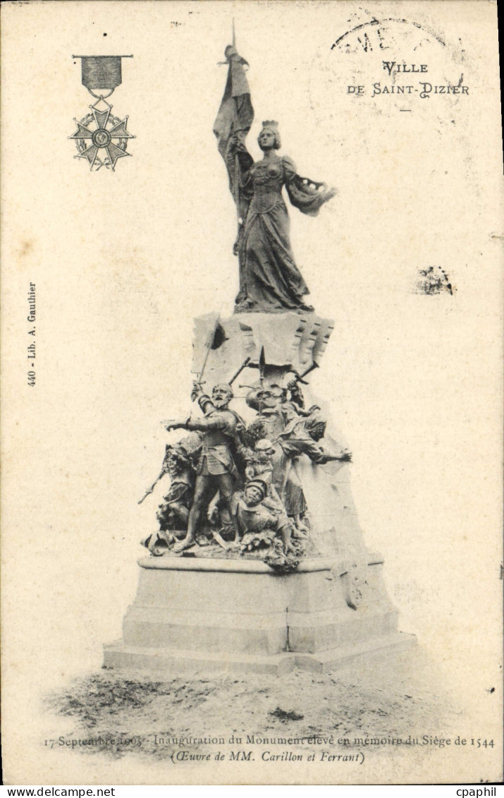CPA Saint Dizier monument siège 1544
