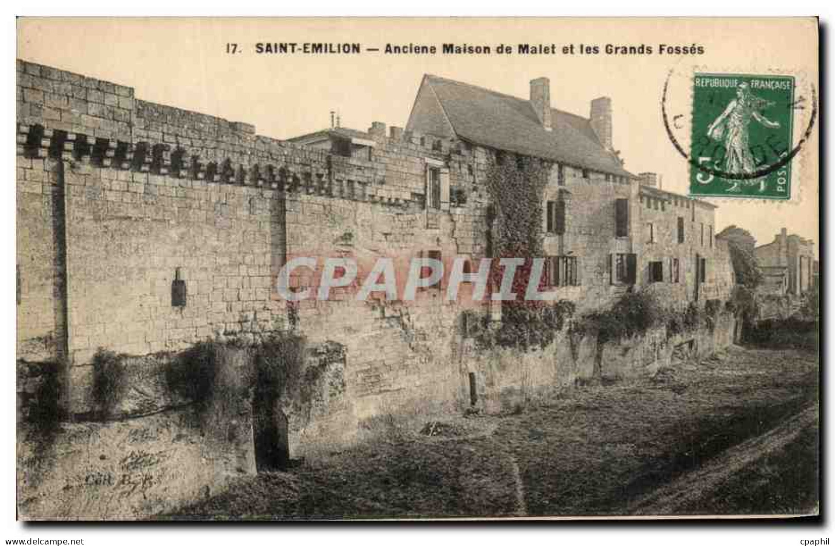 CPA Saint Emilion Anciene Maison de Malet et les Grands Fosses
