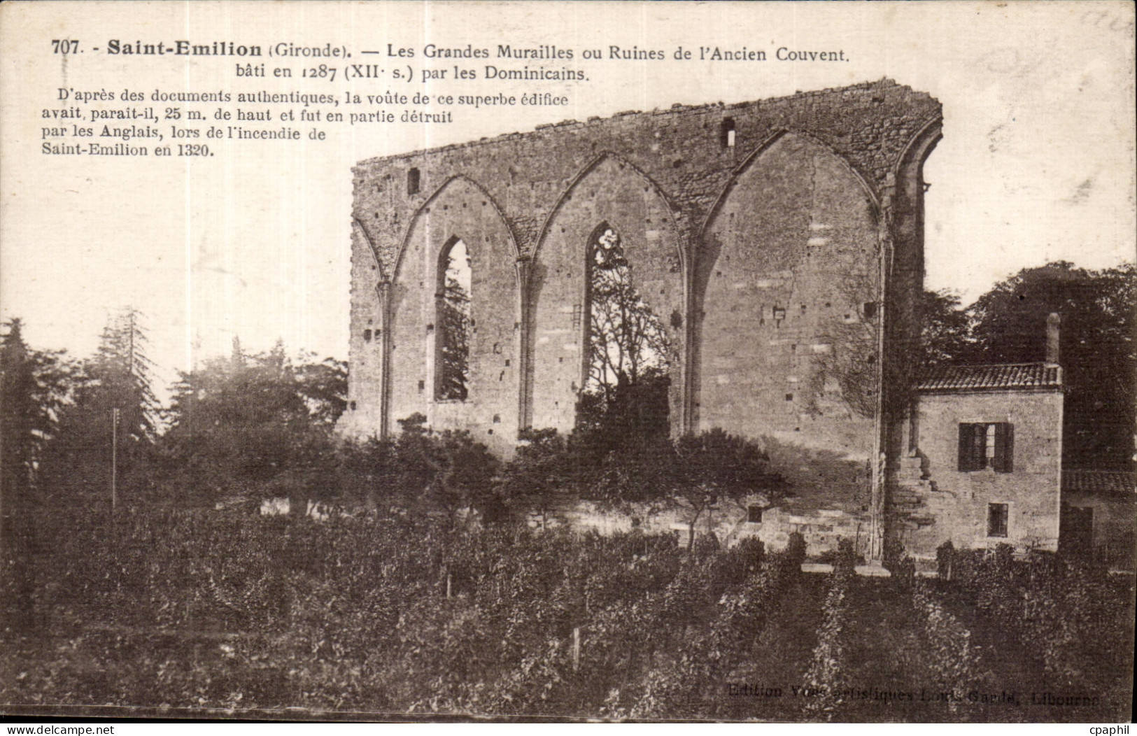 CPA Saint Emilion Les grandes murailles ou ruines de l ancien couvent