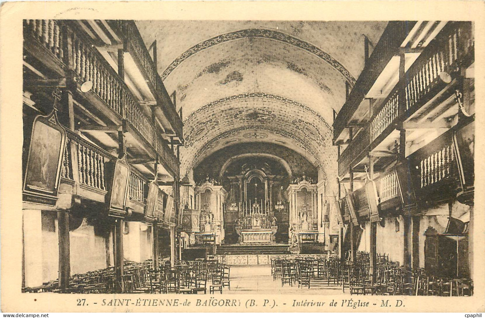 CPA Saint Etienne de Baigorry BP Interieur de l'Eglise