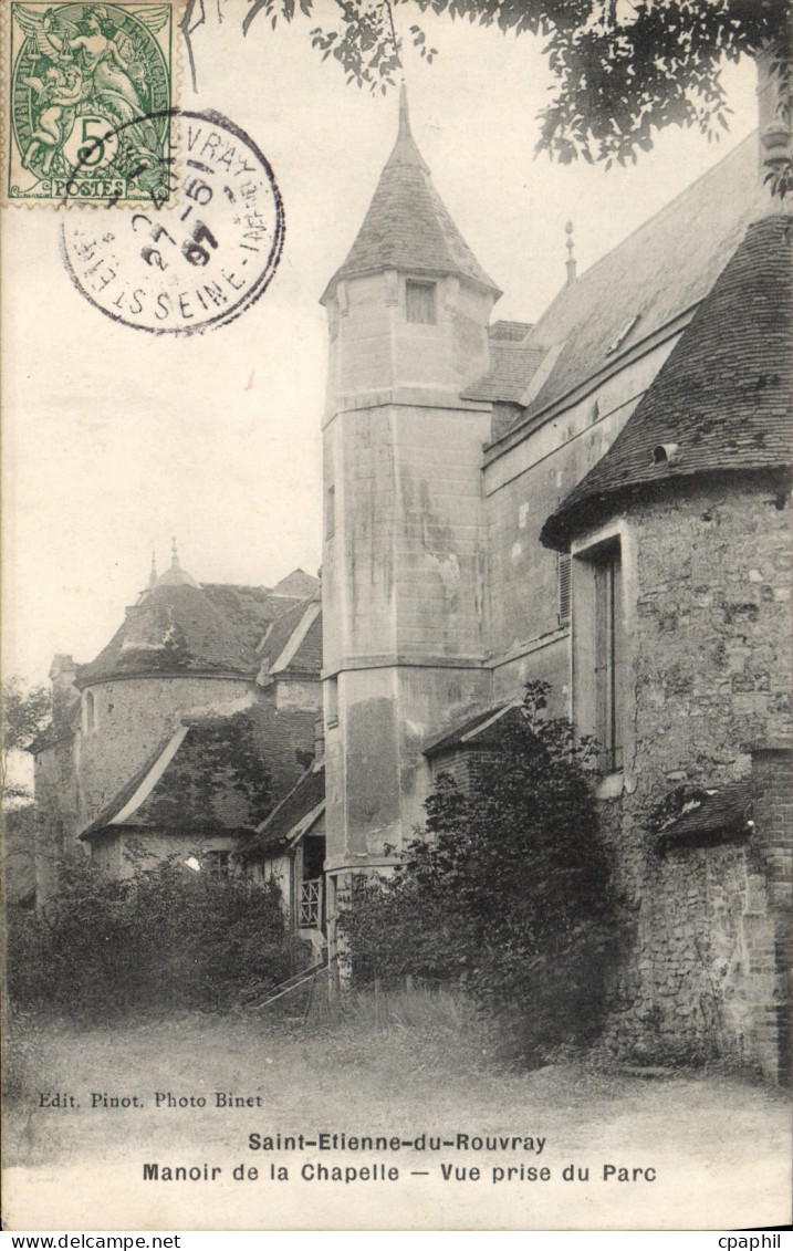 CPA Saint Etienne du Rouvray Manoir de la chapelle vue prise du parc