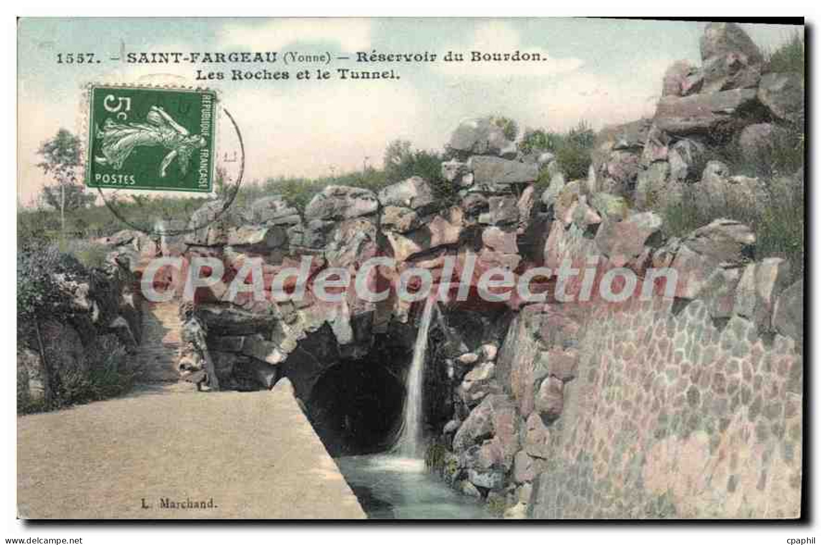 CPA Saint Fargeau Reservoir Du Bourdon les roches et le tunnel