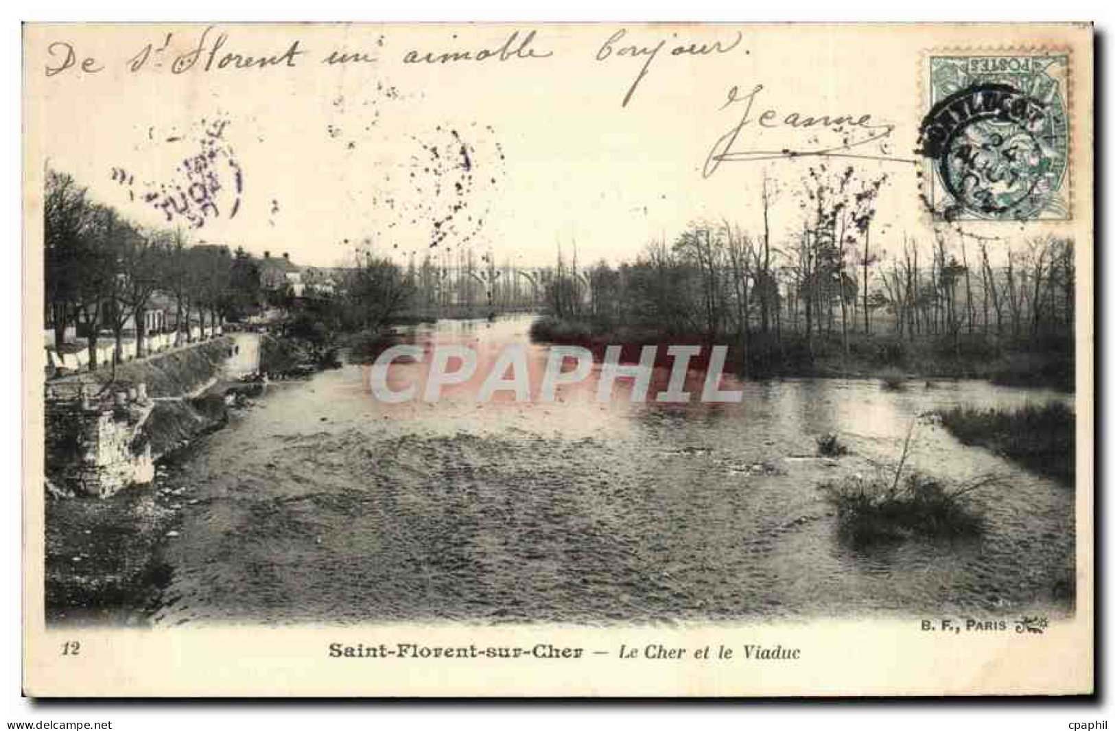 CPA Saint Florent Sur Cher Le Cher et le Viaduc