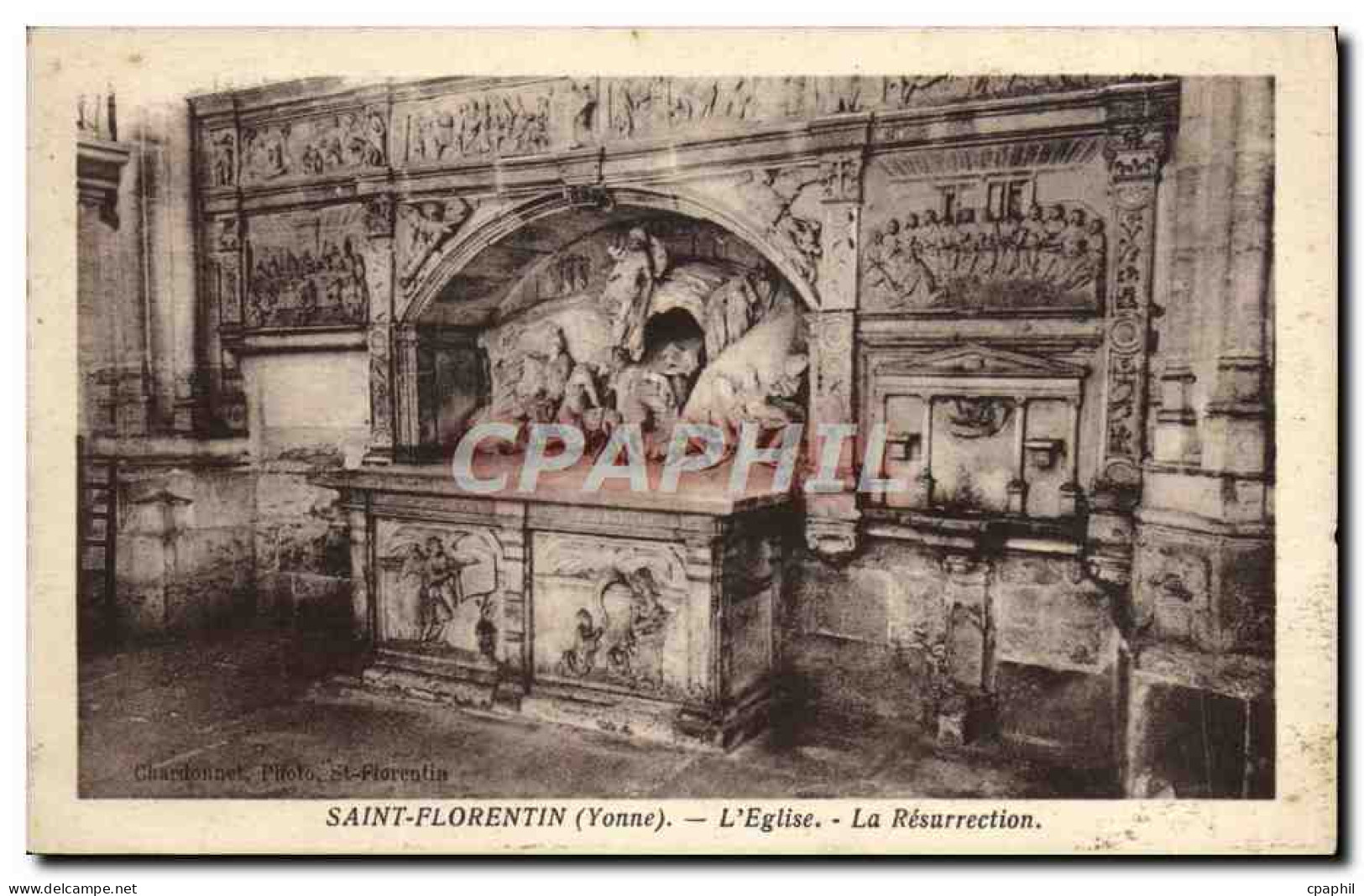 CPA Saint Florentin L'Eglise et La Resurrection