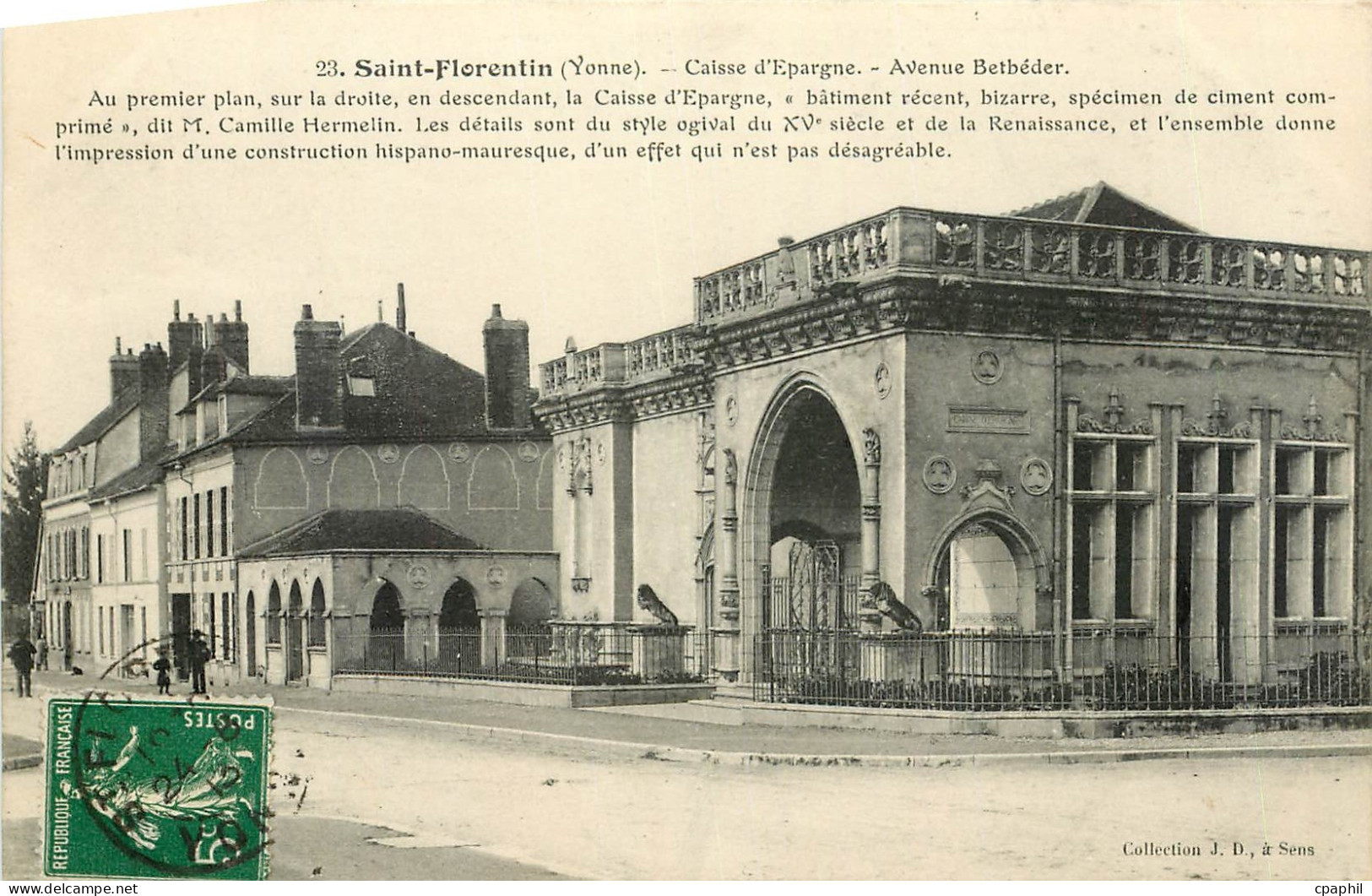 CPA Saint Florentin Yonne Caisse d'Espargne Avenue Betheder
