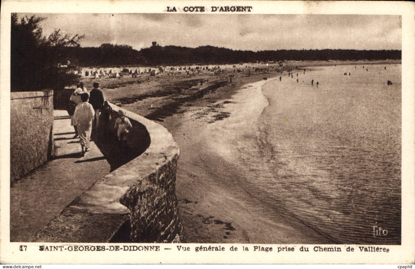 CPA Saint Georges de Didonne vue generale de la Plage prise du Chemin de Valliere