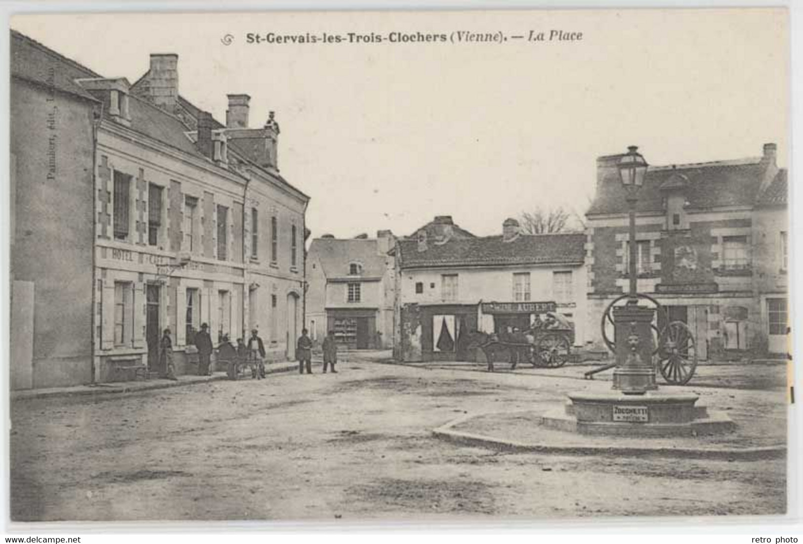 Cpa Saint Gervais les Trois Clochers - La Place     ( S.7963 )