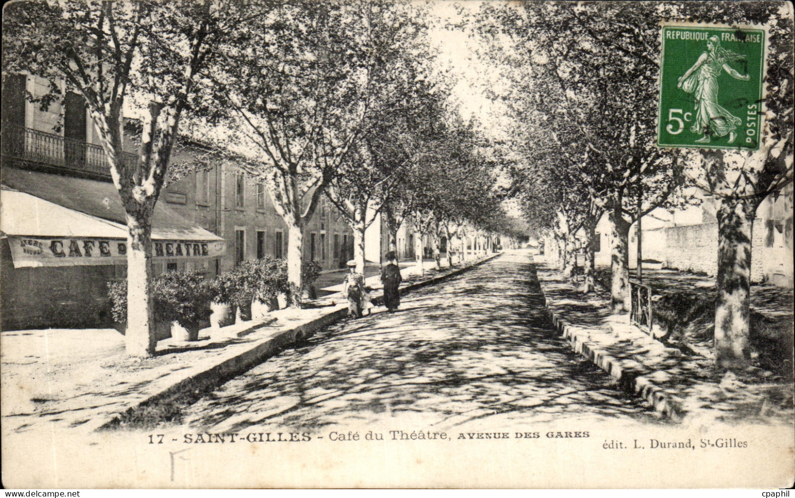 CPA Saint Gilles Cate du Theatre Avenue des Gares