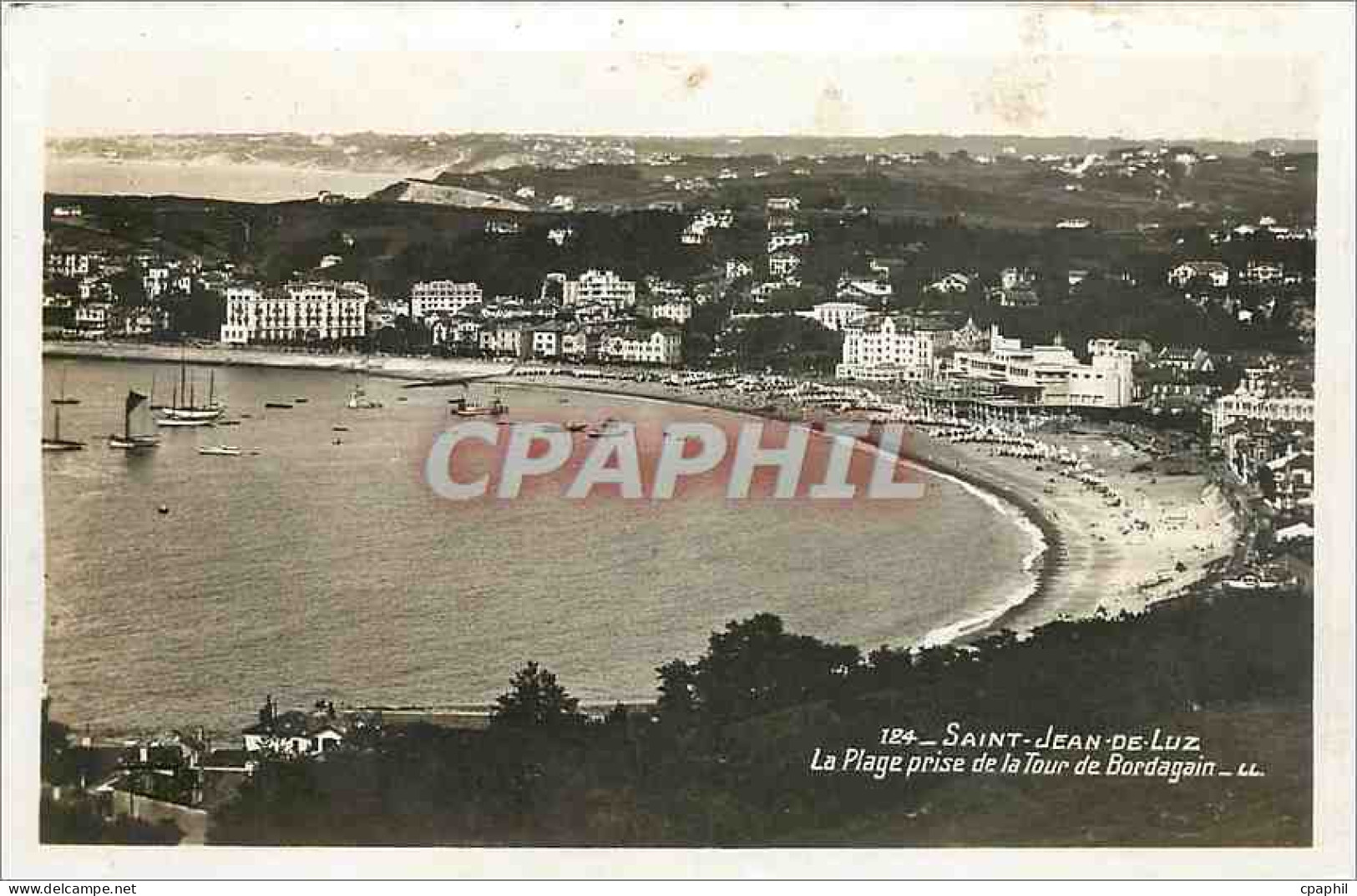 CPA Saint Jean de Luz La Plage prise de la Tour de Bordagain