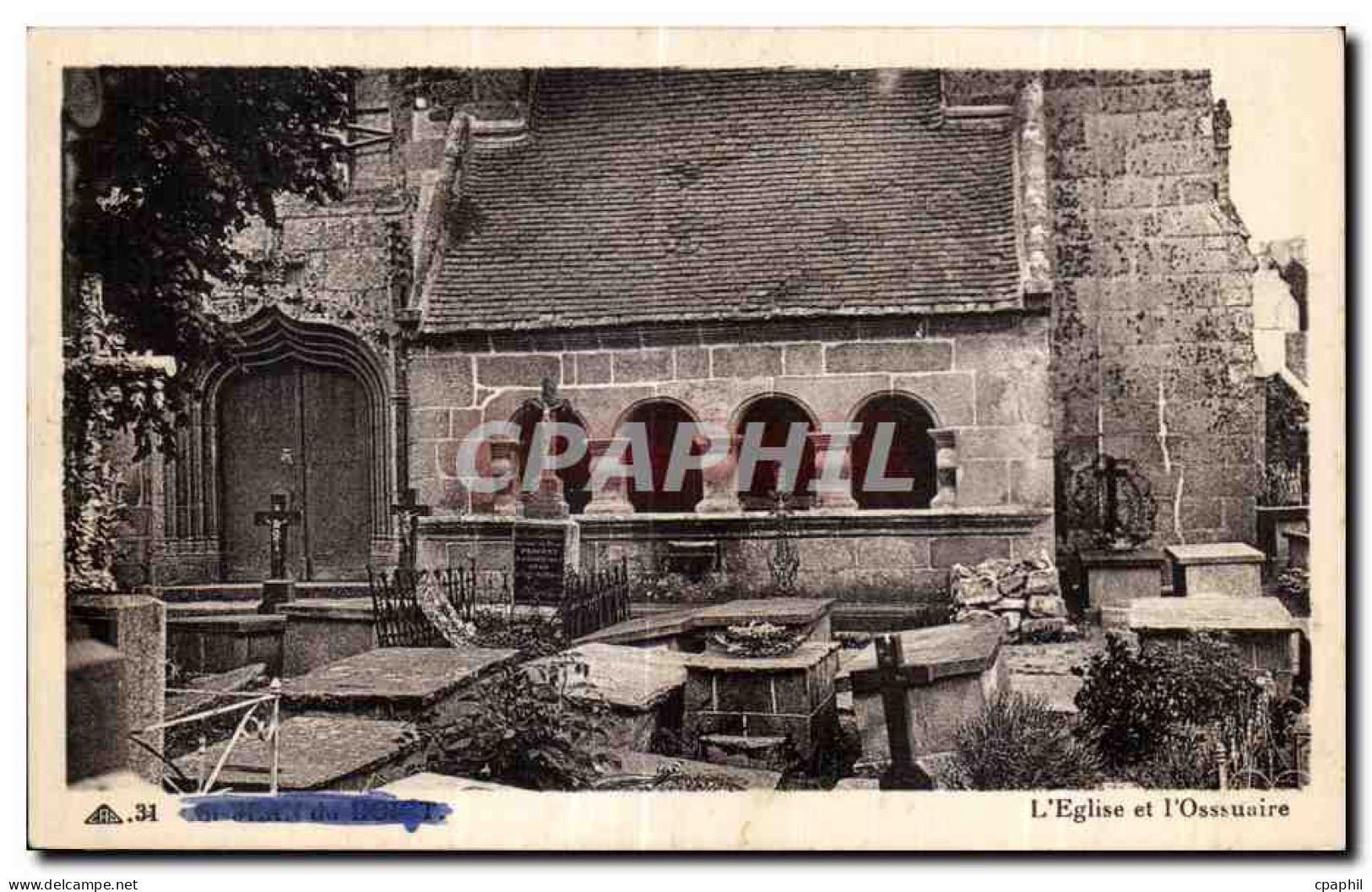 CPA SAint Jean du Doigt L Eglise et I Ossuaire