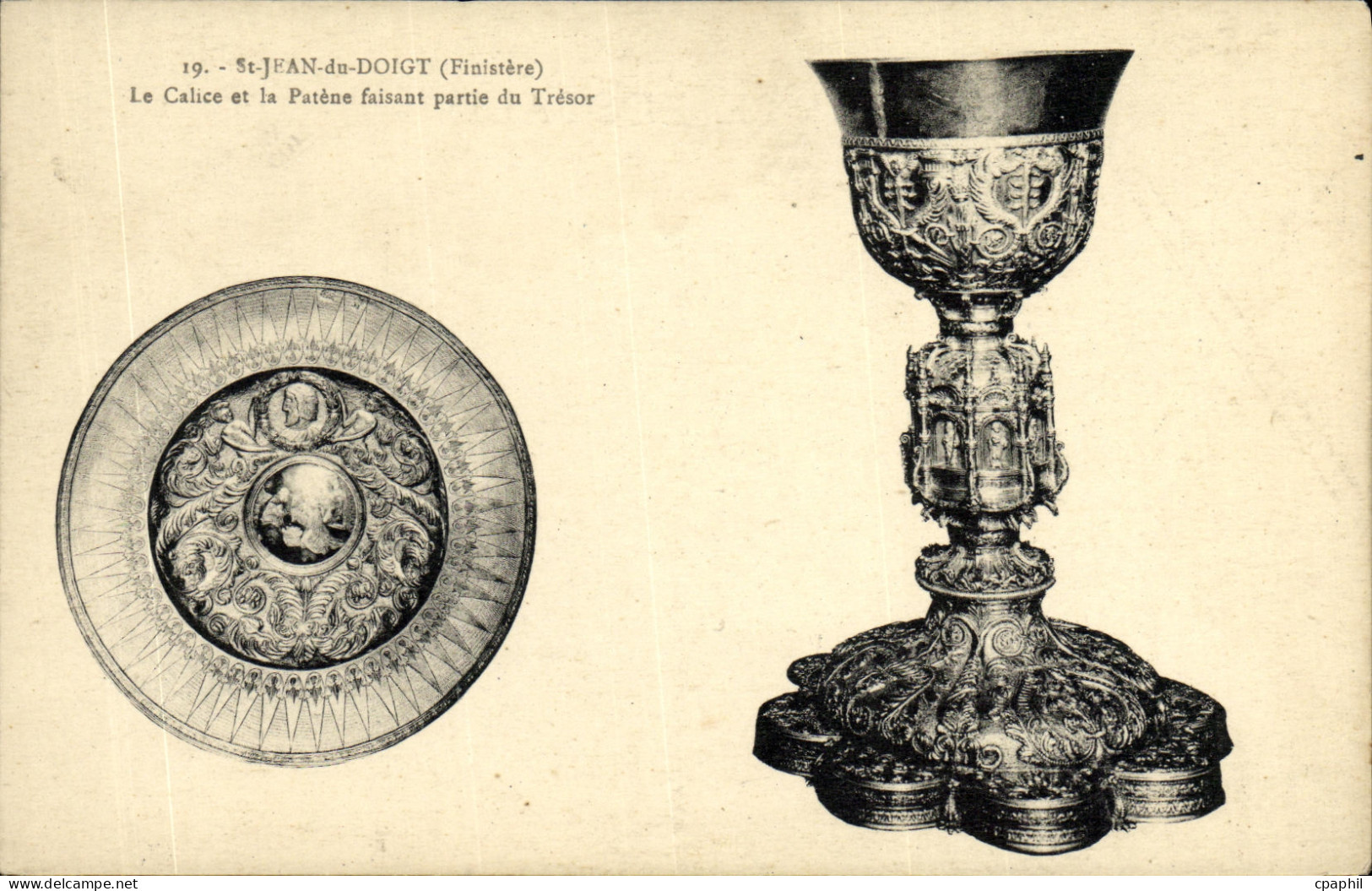 CPA Saint Jean Du Doigt Le Tresor Le calice et la patene