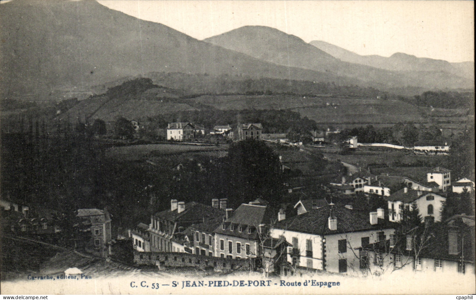 CPA Saint Jean Pied de Port Route d Espagne