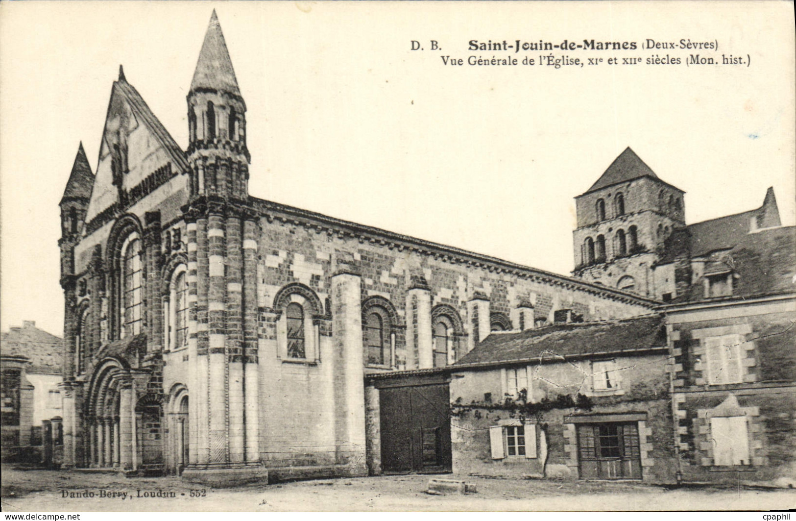 CPA Saint Jouin de Marnes Deux Sevres vue generale de l'eglise XI et XII siecle Mon Hist