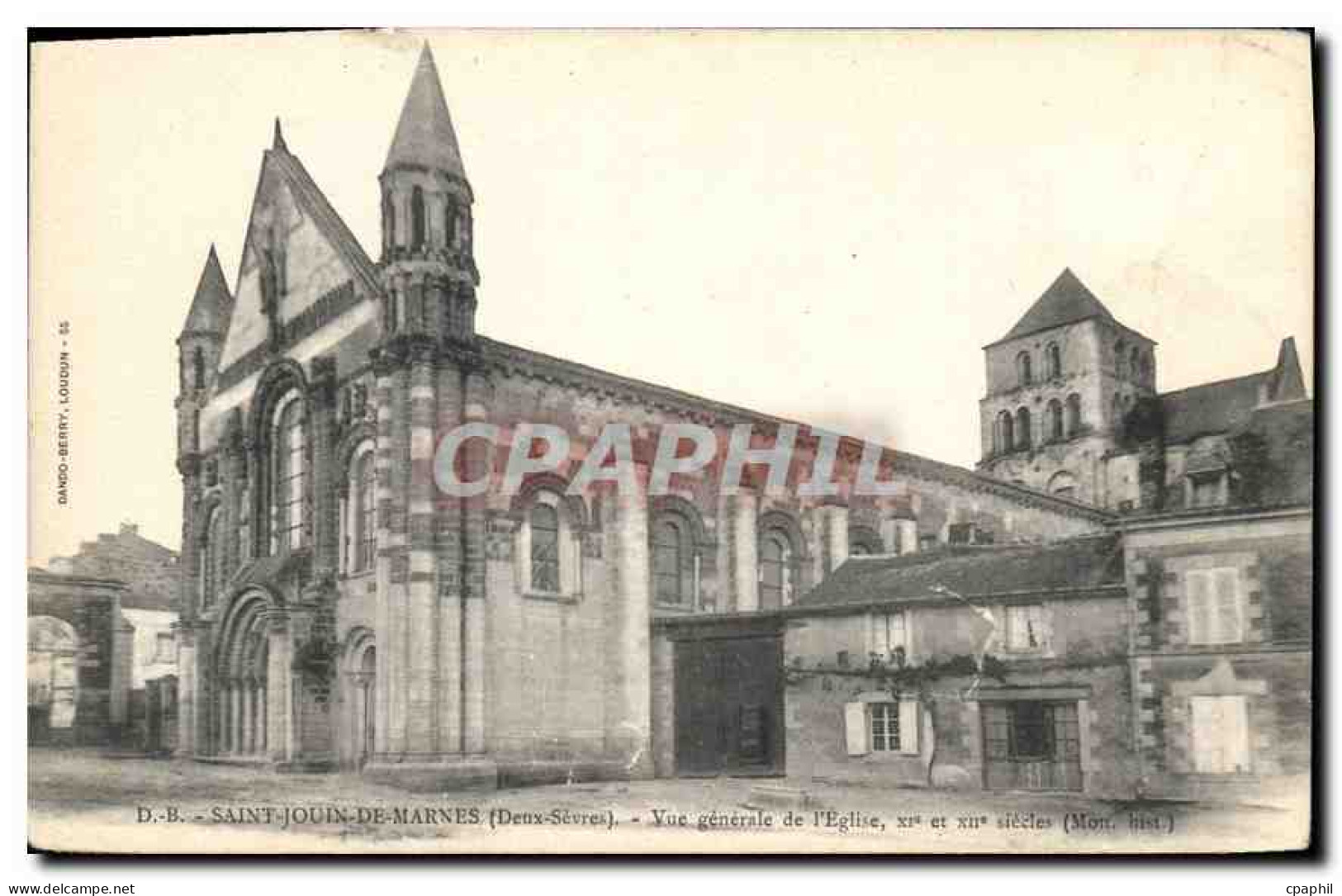 CPA Saint Jouin de Marnes Deux Sevres vue generale de l'eglise XI et XII siecle Mont Hist