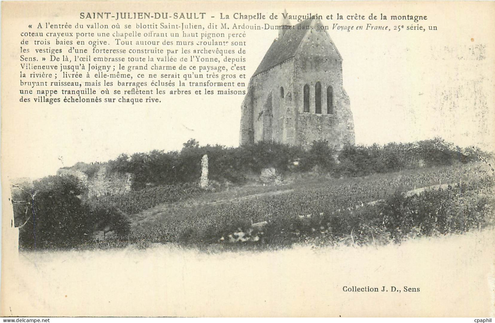 CPA Saint Julien du Sault La Chapelle de Vauguilain et la crete de la montagne