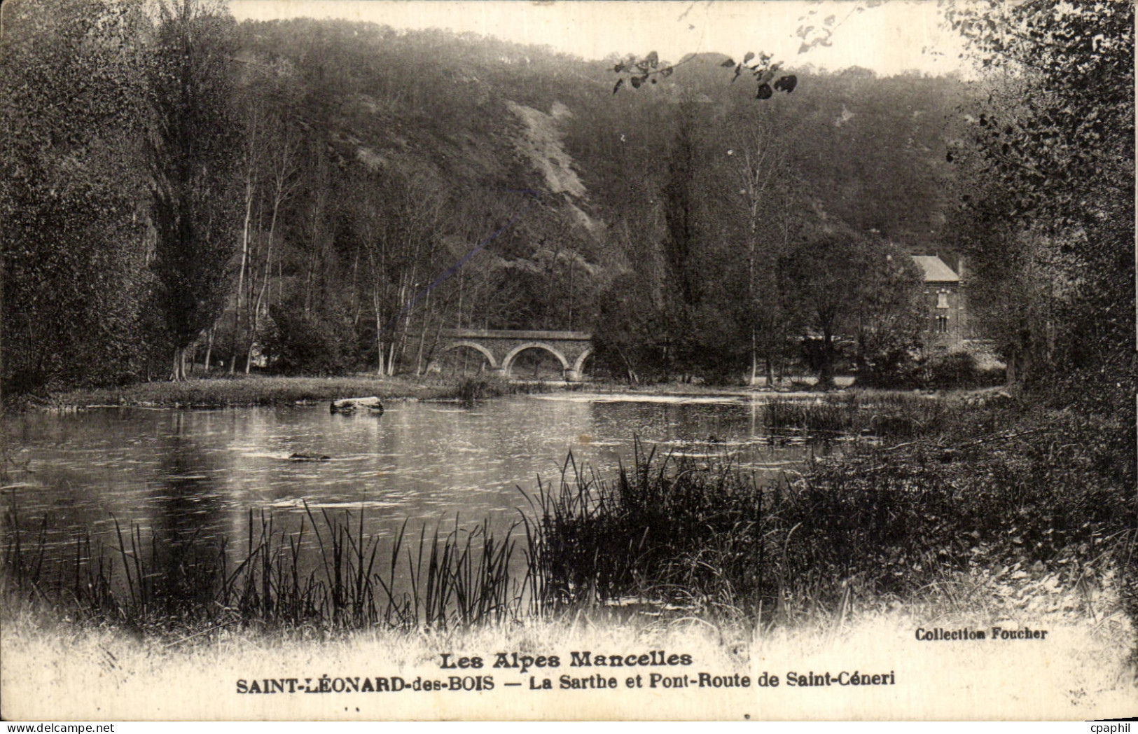 CPA Saint Leonard des Bois La Sarthe et Pont Route de Saint Ceneri