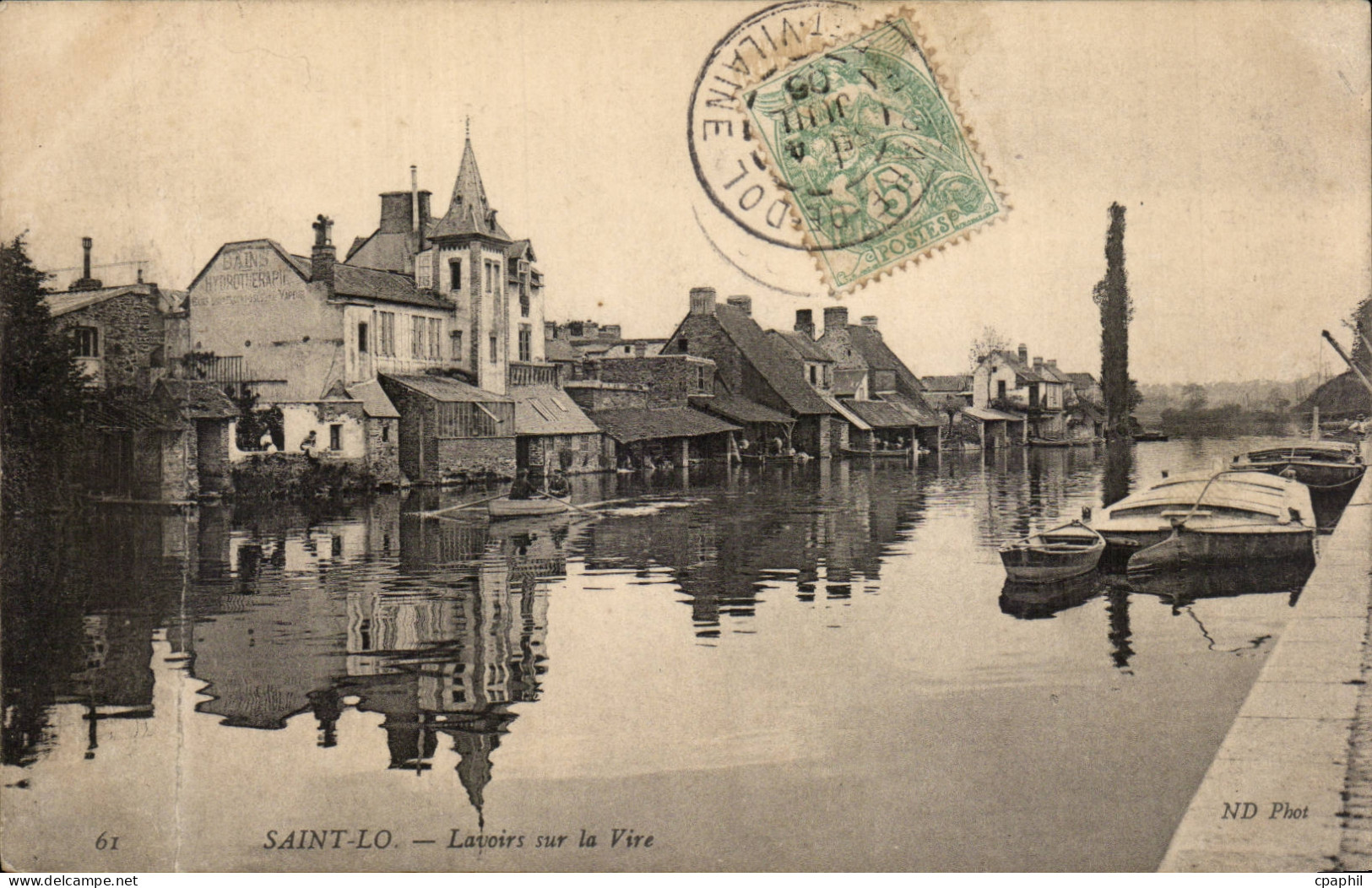 CPA Saint Lo Lavoirs sur la Vire