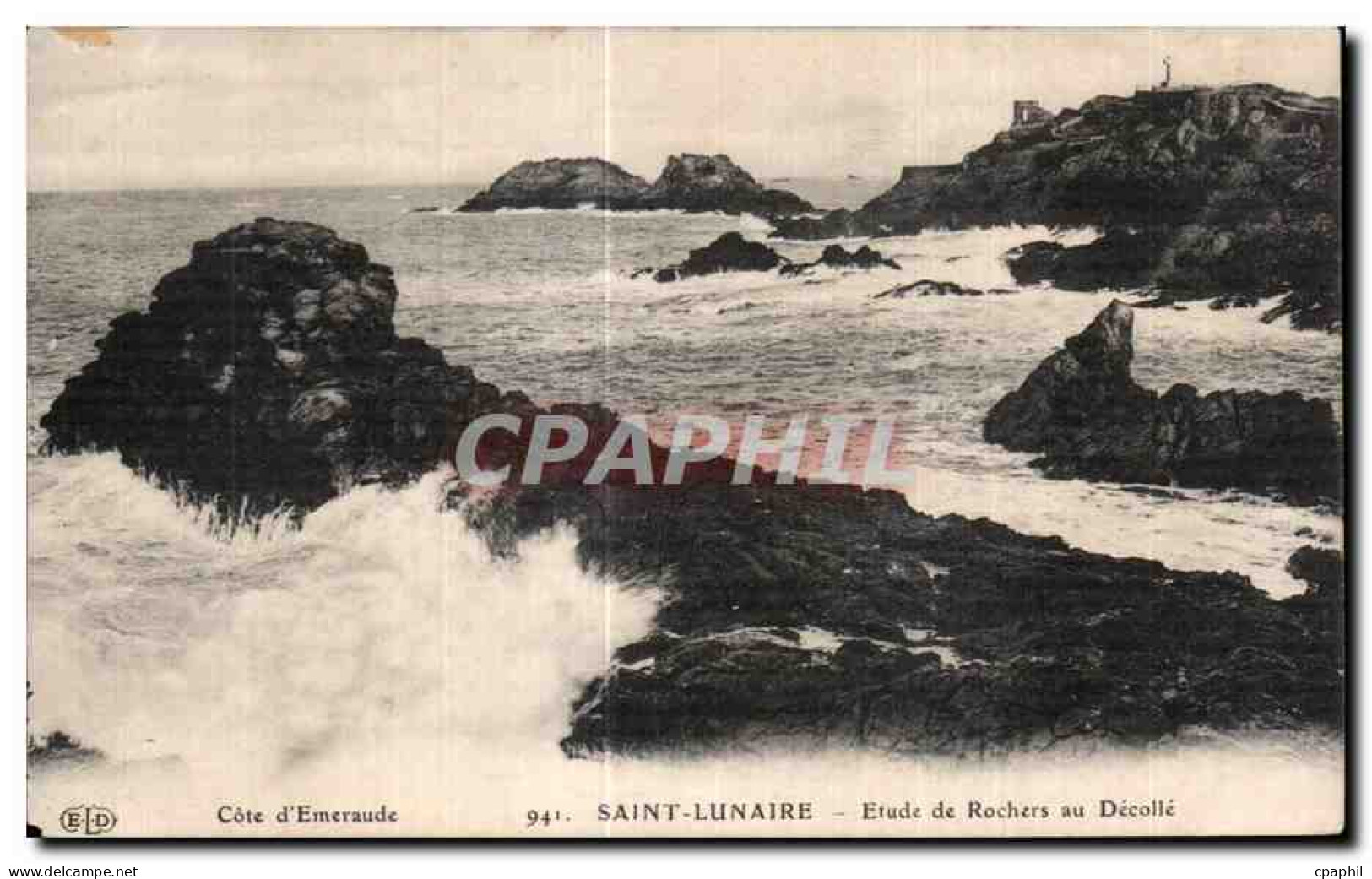 CPA Saint Lunaire Etude de Rochers au Decolle