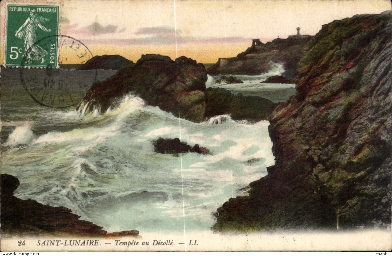 CPA Saint Lunaire Tempete au Decolle