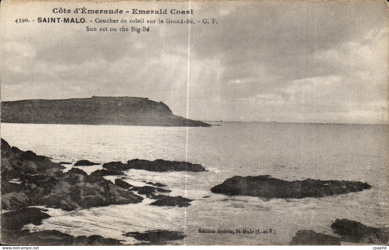CPA Saint Malo Coucher de Solail sur la Grand Be Sun set on the Big Be