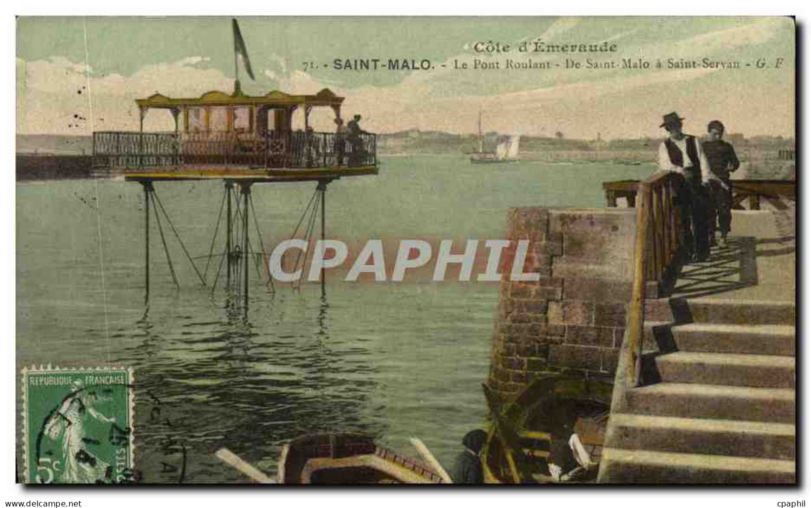 CPA Saint Malo Le Pont Roulant De Saint Malo a Saint Servan