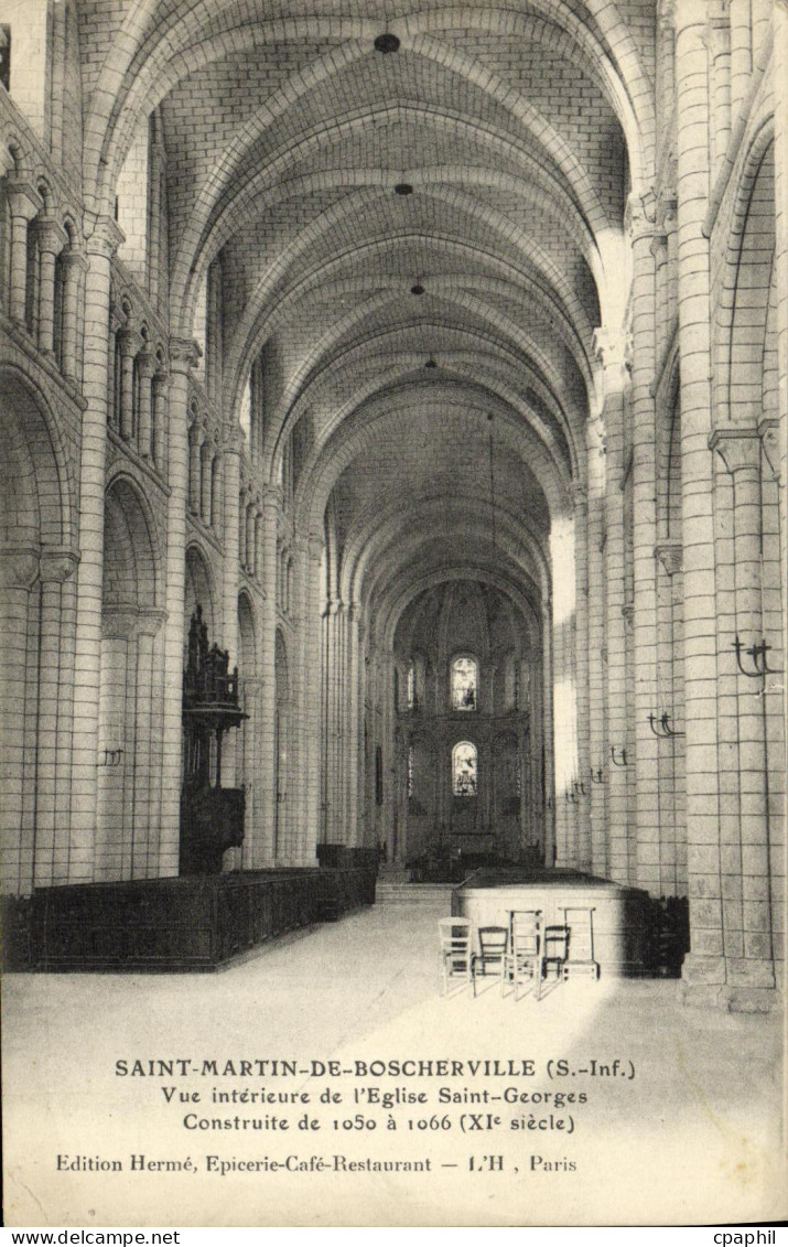 CPA Saint Martin De Boscherville Vue Interieure de L Eglise