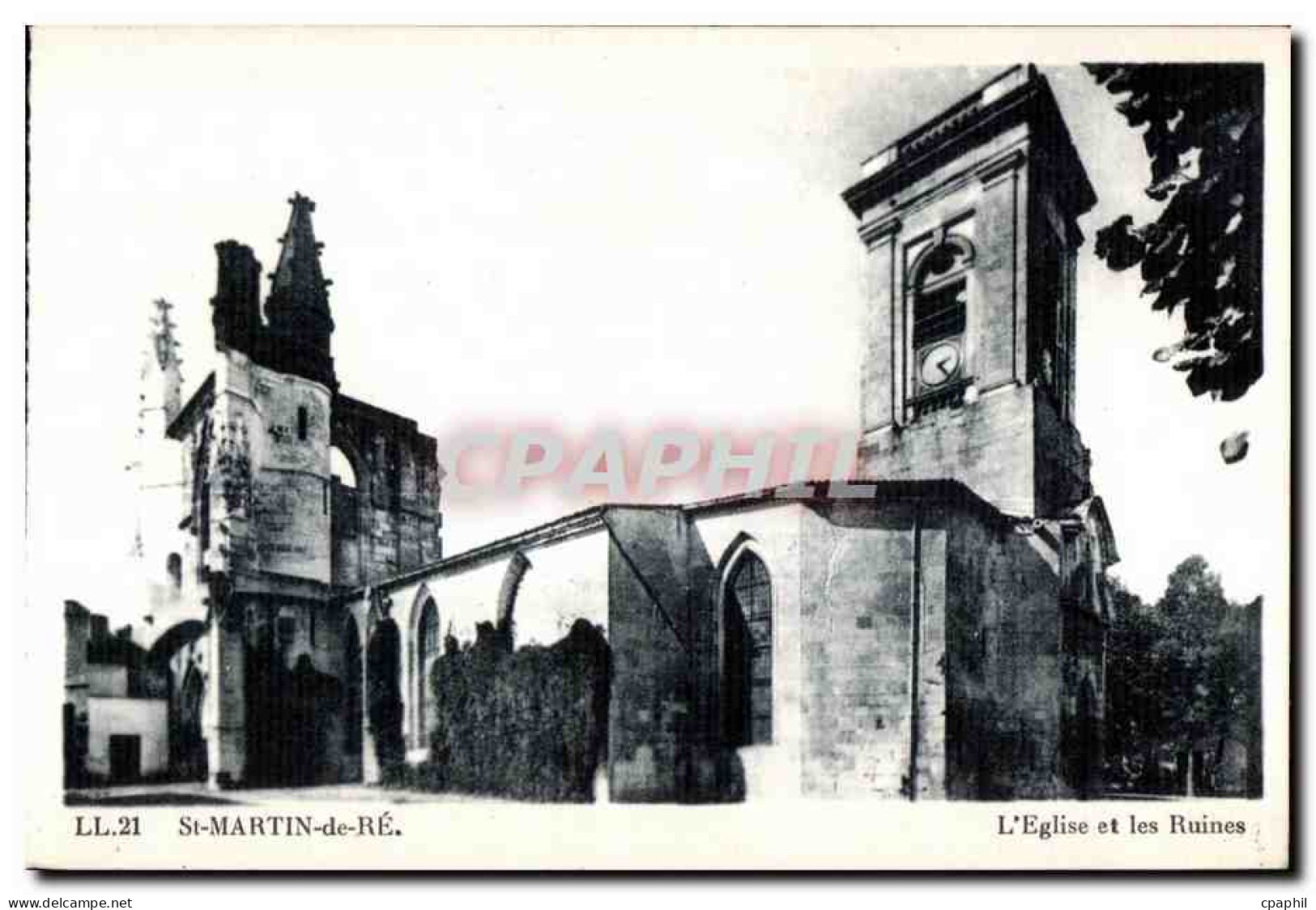 CPA Saint Martin de Re L eglise en ruines