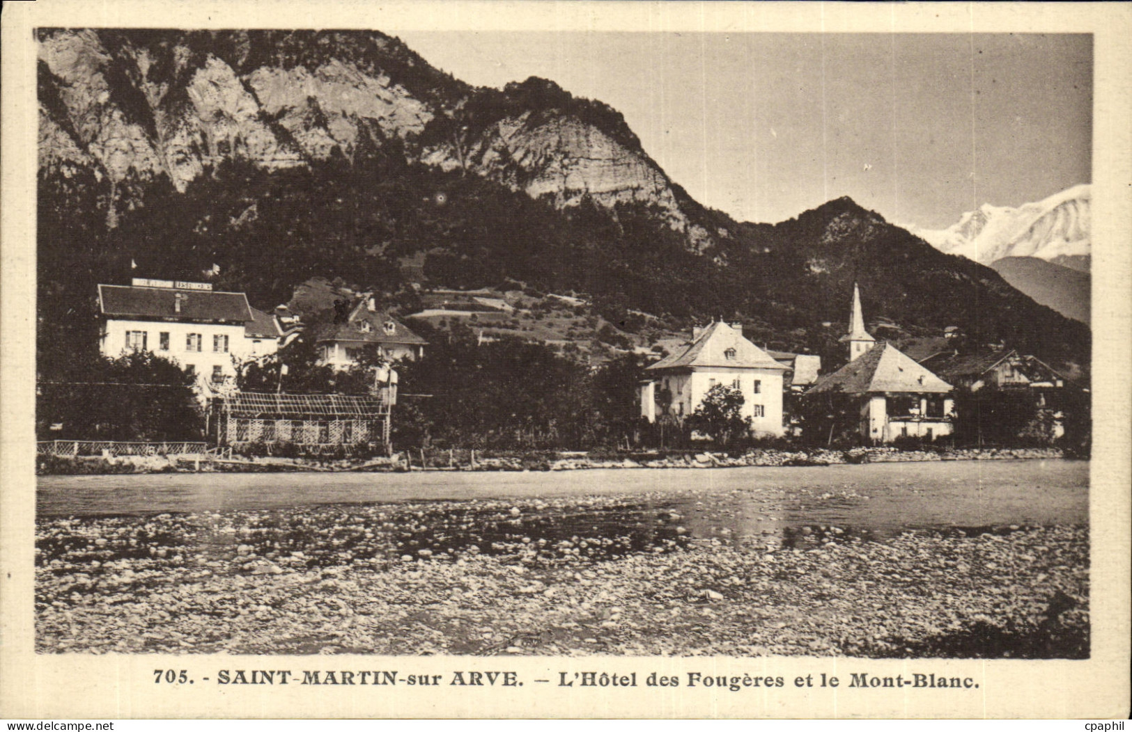 CPA Saint Martin sur Arve L Horel des Fougeres et le Mont Blanc