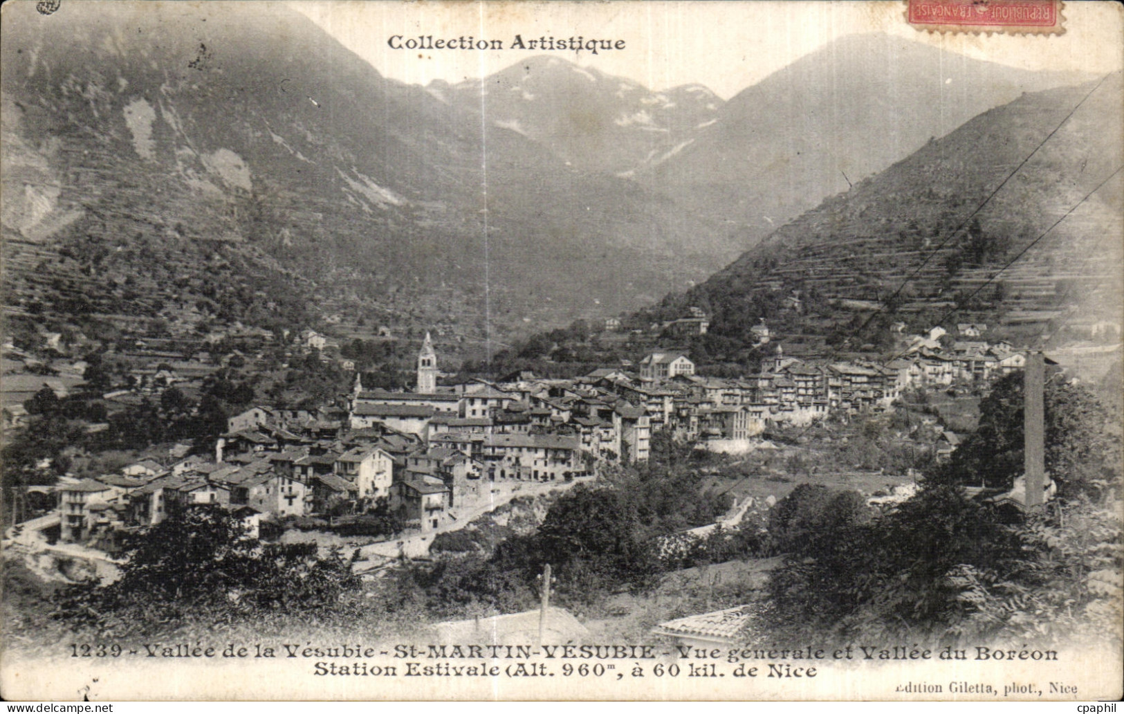 CPA Saint Martin Vesubie Vallee de la Vesubie Vue generale et Vallee du Boreon