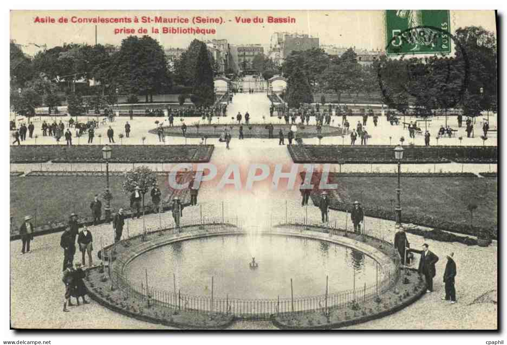 CPA Saint Maurice Asile de convalescents Vue du bassin prise de la bibliotheque