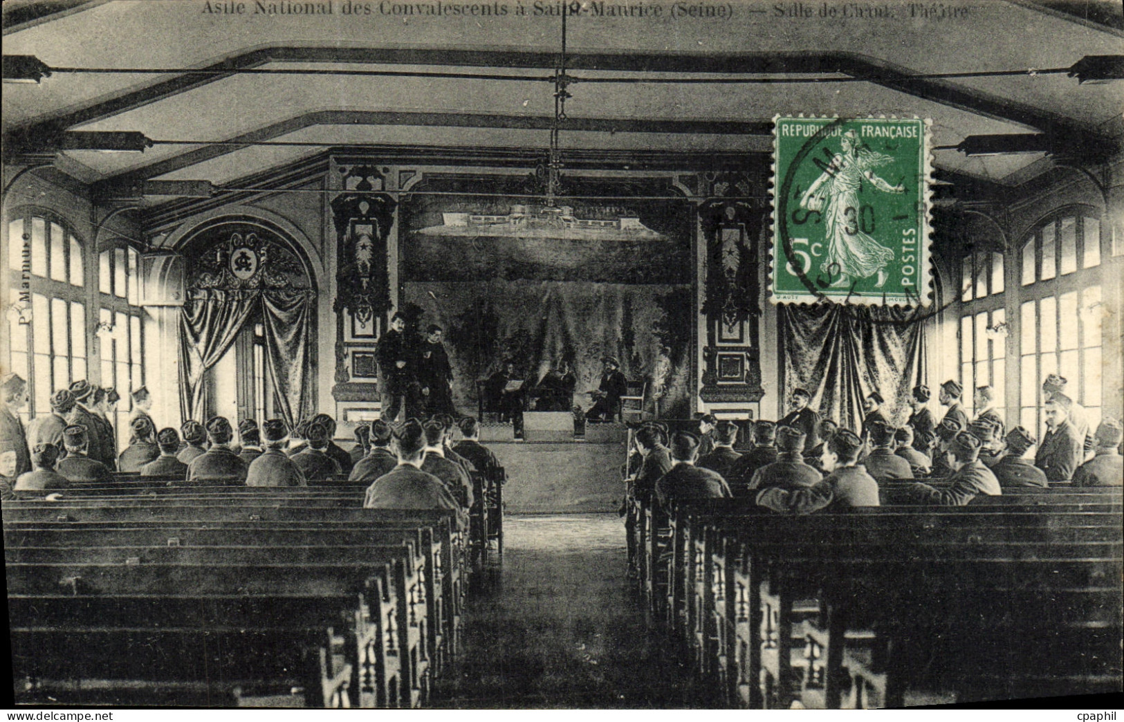 CPA Saint Maurice Asile des convalescents a Saint Maurice salle de chant Theatre