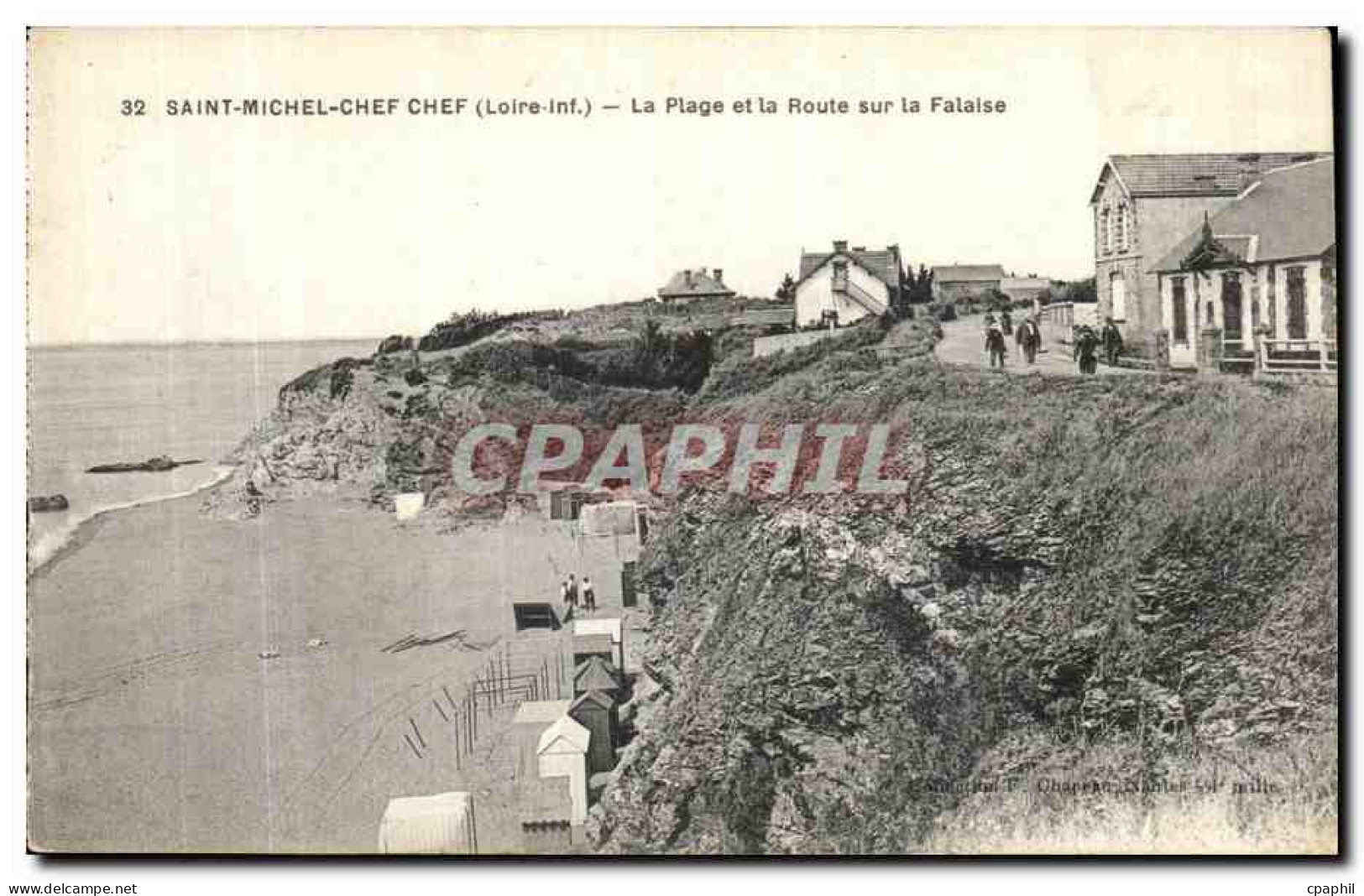 CPA Saint Michel Chef Chef La Plage et la Route sur la Falaise