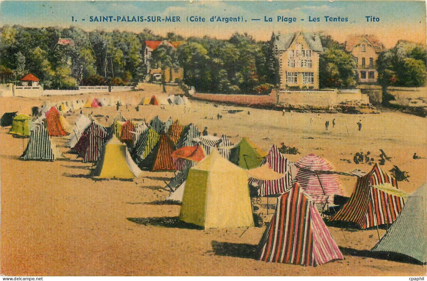 CPA Saint Palais sur Mer Cote d'Argent La Plage Les Tentes