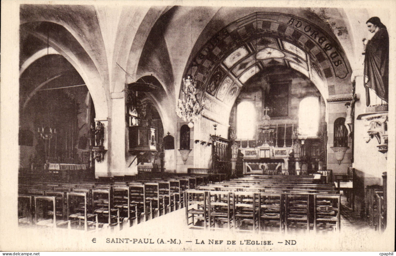 CPA Saint Paul La nef de l'eglise