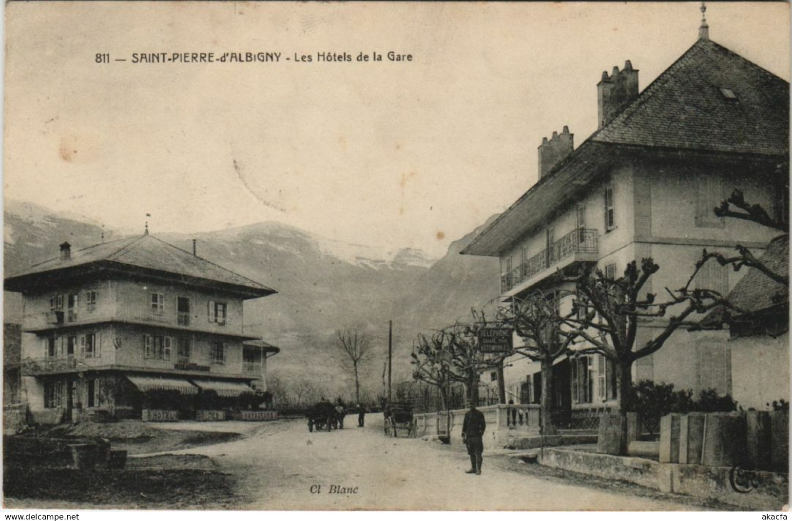 CPA SAINT-PIERRE-d'ALBIGNY Les Hotels de la Gare (1192702)