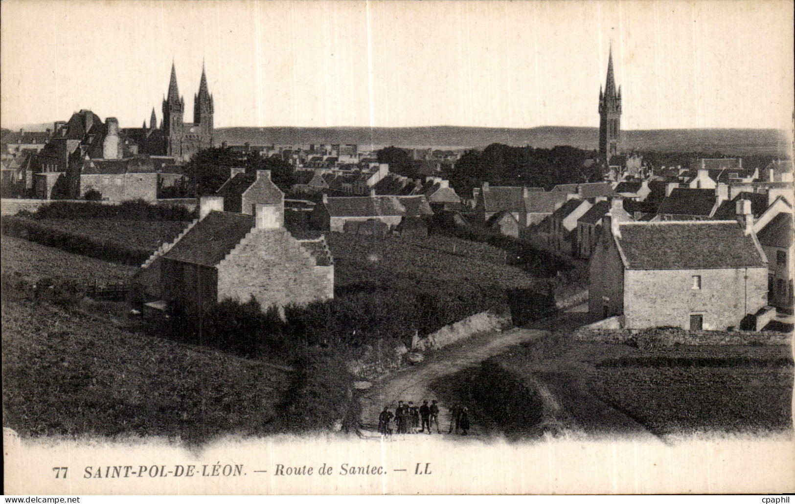 CPA Saint Pol De Leon Route de Santec
