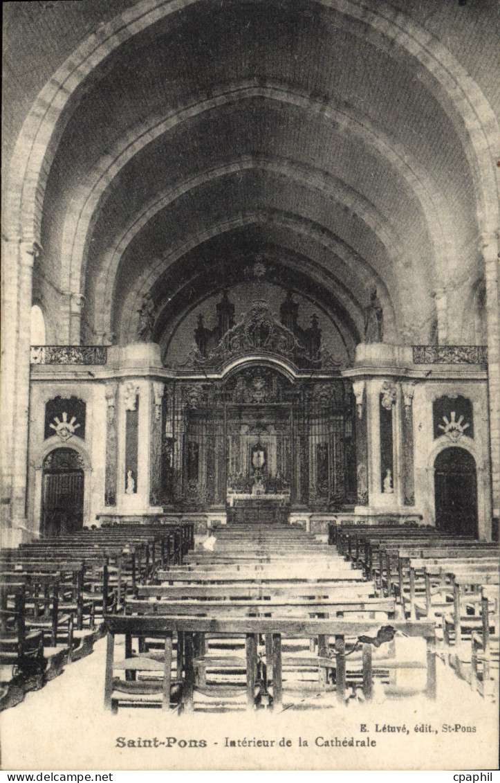 CPA Saint Pons Interieur de la Cathedrale