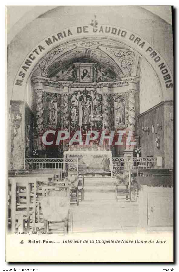 CPA Saint Pons Interieur de la Chapelle de Notre Dame du Jaur