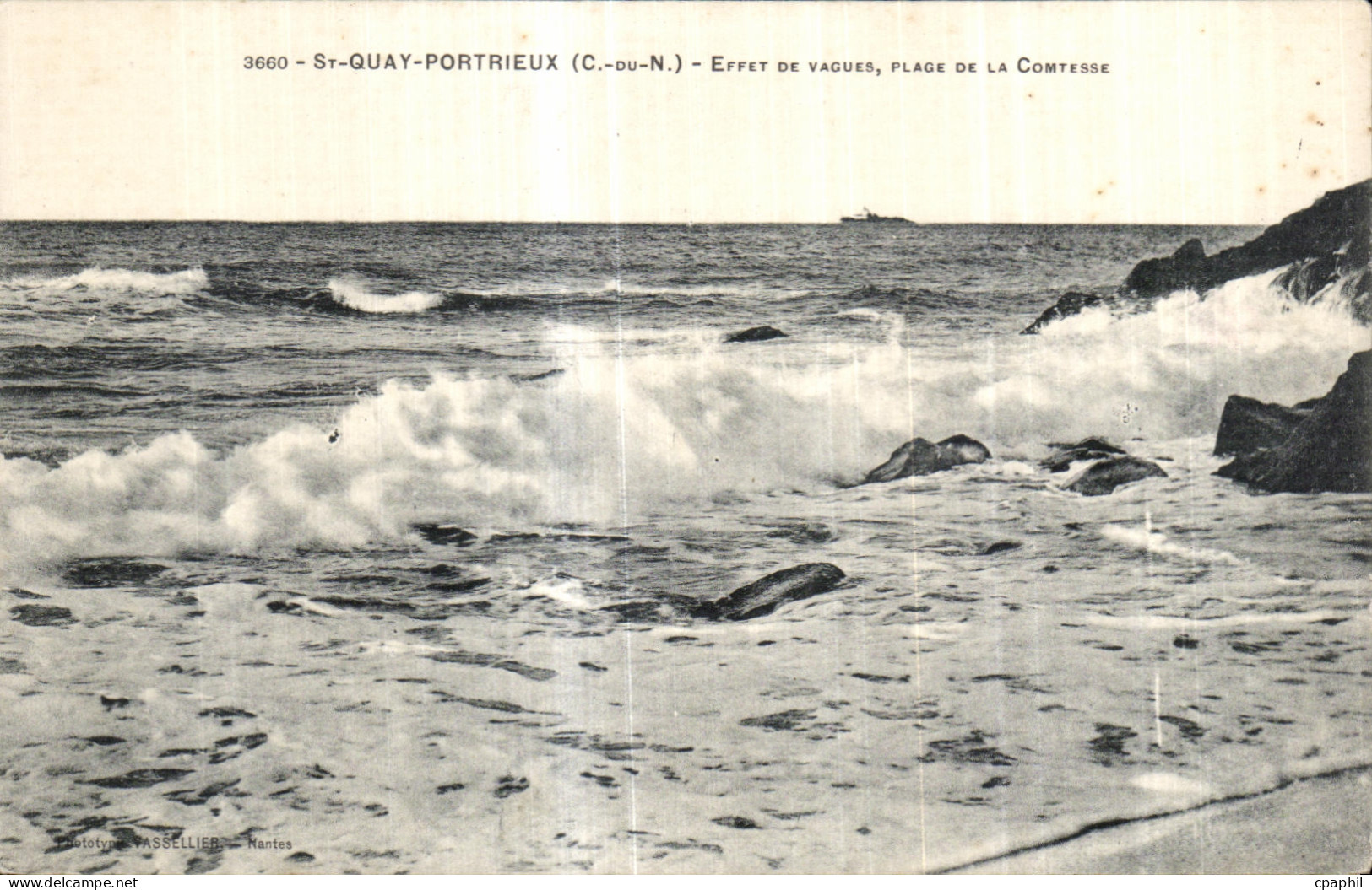 CPA Saint Quay Portrieux Efflt de Vagules Plage De la Comtesse