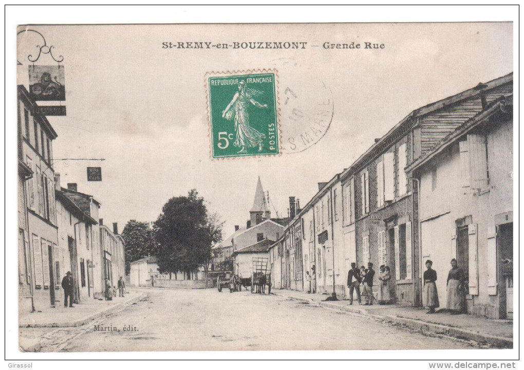 CPA SAINT REMY EN BOUZEMONT MARNE GRANDE RUE ANIMATION