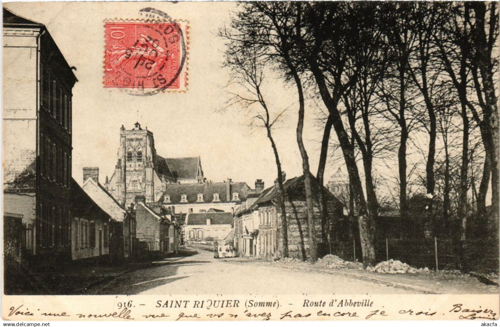 CPA SAINT-RIQUIER Route d'Abbeville (1292103)